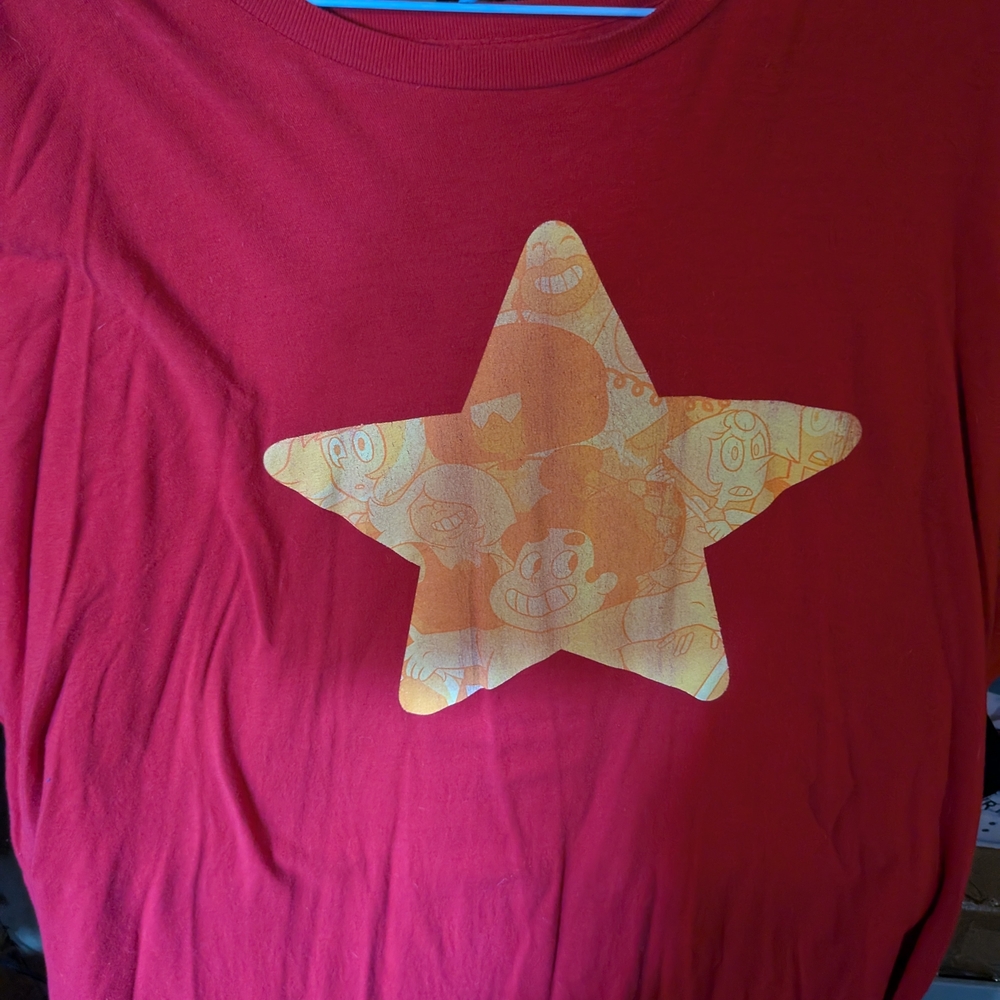 Red T-Shirt with Star Graphic